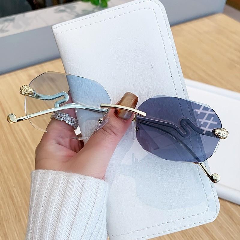Square Frameless Color Changing Sunglasses With Uv400 Protection For Outdoor Activities And Fashion Style