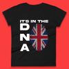 It's In My DNA Uk Union Jack Flag Fingerprint United Kingdom London Souvenirs British Flag Womens Tee T Shirt Mens Tops Unisex Top