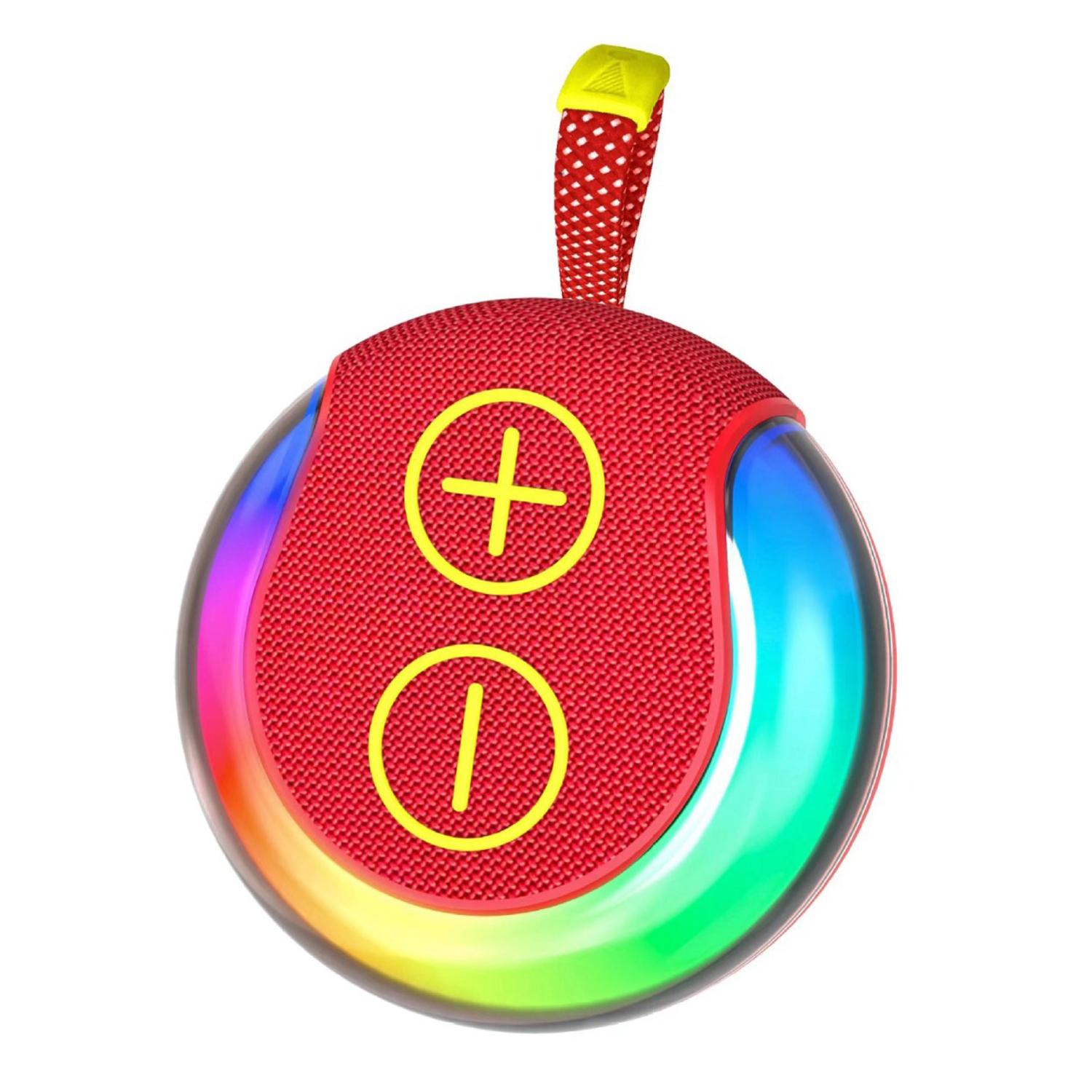 

Портативная RGB-подсветка Круглая Bluetooth-совместимая колонка Для улицы Настольная Беспроводная TWS Сабвуфер Red