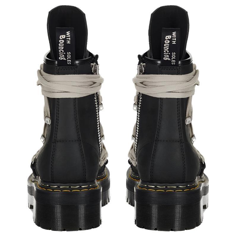RICK OWENS/RO x DR. MARTENS Collaboration 1460 MEGALACE Cow Leather/Cow Leather Ankle Boots Women's Black DW02E68128001-09