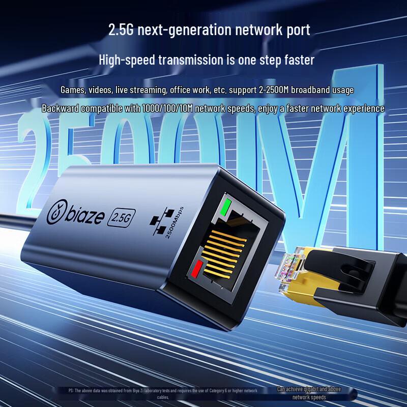 BIAZE USB 3.1 Type-C to Dual 2.5G Ethernet Adapter