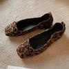 Pesstwei Leopard Print Butterfly-kont Square Toe Women Pumps Elegant Low Heels Sandals Fashion Daily Dress Shoes