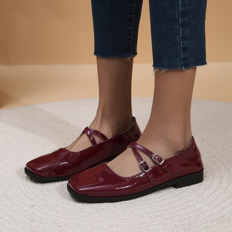 

Новые весенние кожаные ремешки, туфли Мэри Джейн на толстом каблуке с квадратным носком, женские туфли на низком каблуке, туфли на высоком каблуке 35 вино красного