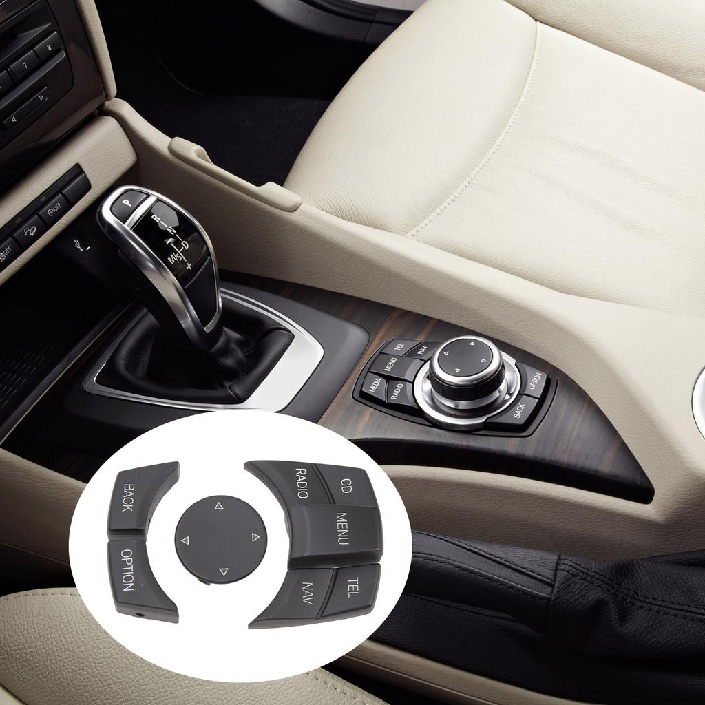 Center Console Multimedia Control Button Knob Kit Anti Scratch Stylish Multimedia Button Cover Trim Replacement for 1 3 5 Series