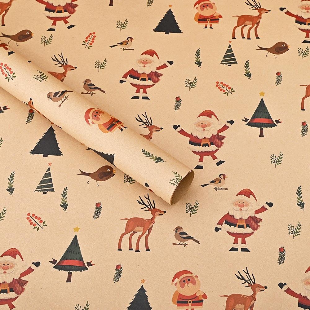 10pcs, Christmas Wrapping Paper Roll-74*50cm-Perfect for Holiday Gifts,Party Decorations,Festive Packaging,Christmas Decorations