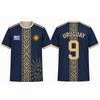 Fashion Uruguay Flag Graphic Football Jersey For Men Summer Trendy 3D Printed Sports T Shirts Loose Breathable Soccer Tees Tops