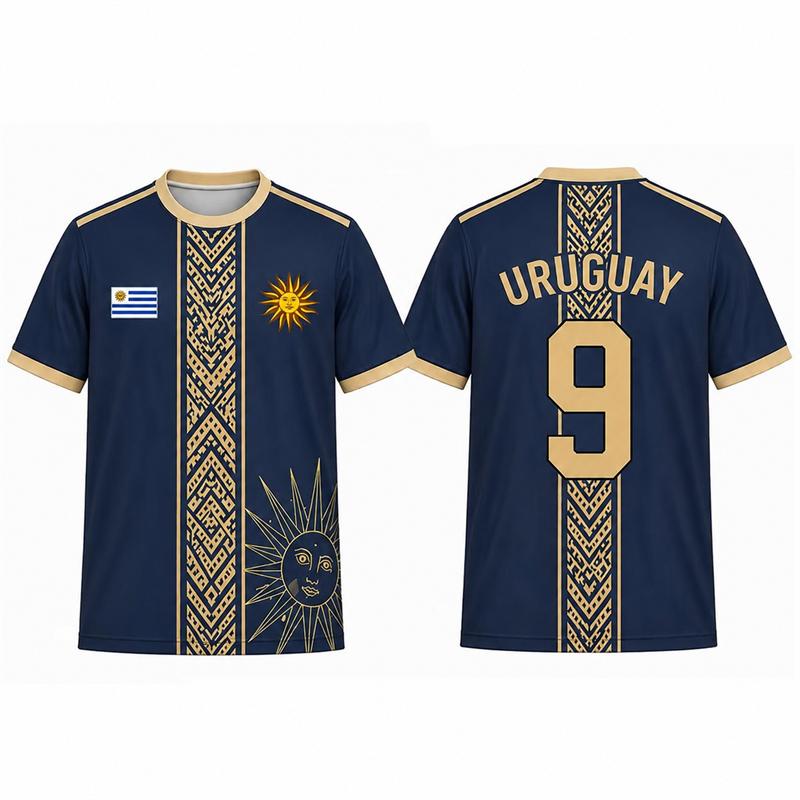Fashion Uruguay Flag Graphic Football Jersey For Men Summer Trendy 3D Printed Sports T Shirts Loose Breathable Soccer Tees Tops