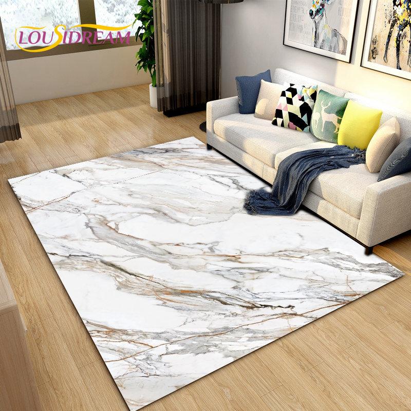 Nordic Black Colour Gold Marble Area Rug Large,Carpet Rug for Living Room Bedroom Sofa Doormat Decoration,kid Non-slip Floor Mat