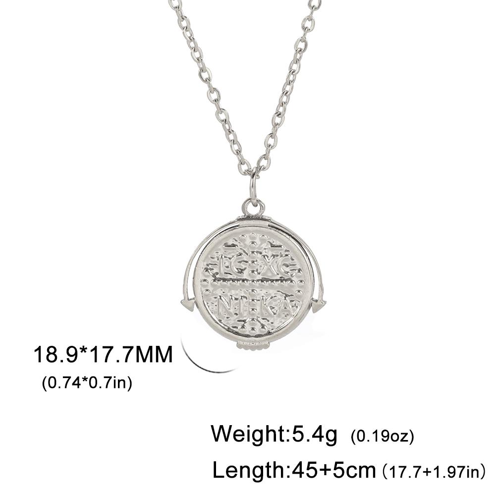 IC XC NIKA Jesus Christ Conquers Medallion Necklace Women Men Stainless Steel Neck Chain Orthodox Cross Religious Jewelry