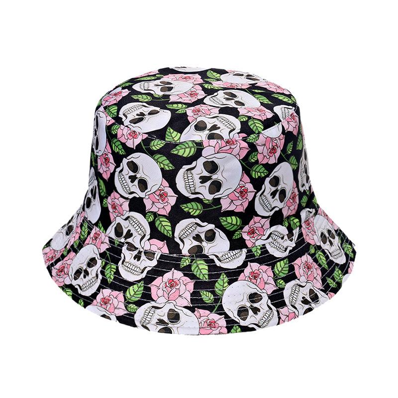 Fashionable Ghost Head Hole Head Fisherman Hat Hip-Hop Basin Hat Trendy Sun Shading Hat Warm Hat