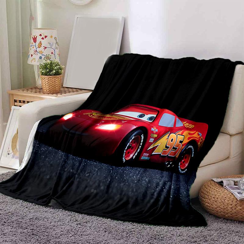 1pc Mcqueen Car Adventure Flannel Blanket Soft Warm Throw Blanket for Bedroom Living Room Bed Travel Camping Picnic Gift. M730030