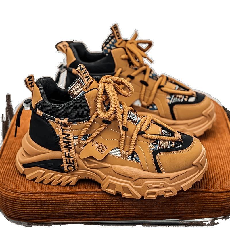 Herbst und Winter neue High-Top-Board-Schuhe Herren Freizeitschuhe Herren Mode trendige Schuhe Plateau-Sohle Nationaler Trend vielseitig