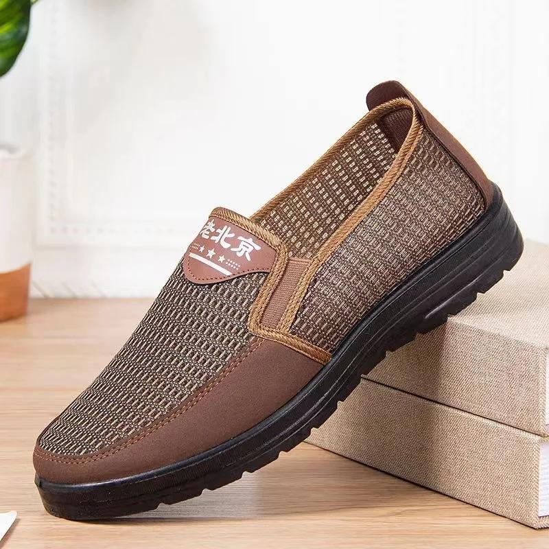 New Summer Men's Flat Loafer Shoes for Men Breathable Non-slip Casual Shoes Soft Sole Comfort Walking Shoes Sandalias Sneakers
