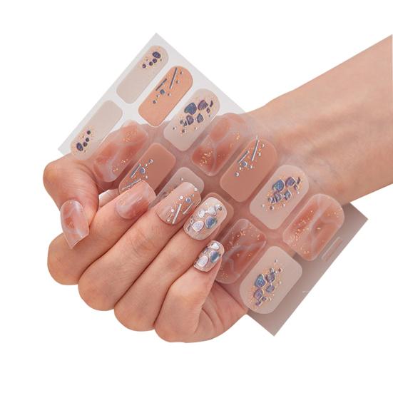 1 Set Nail Sticker Removable Ultra-Thin Non-Irritation Bubble Free Exquisite Pattern Decorative Resin Ink Nail Sticker