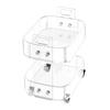 Acrylic Table with Wheels, 2 Tiers Mobile Cart Table, Modern Rolling Acrylic Storage Desk, Clear Nightstand Side End Desk, for Living Room, Bedroom,