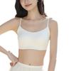 Women's Seamless Strappy Ice Silk Bra: Thin, Breathable, Wire-Free, with Large Open Back and Fixed Cups.