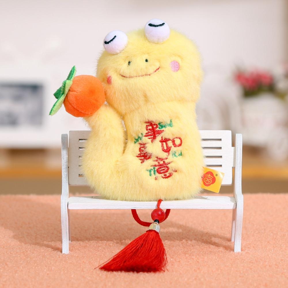 

Chinese Style Snake Year Mascot Plush Doll Big Eyes Snake Plush Small Pendant Girls Toys Yellow 12cm Pendant