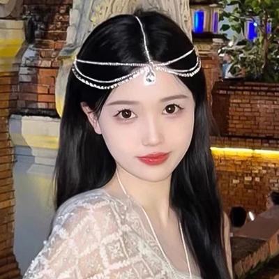 Handmade Sweet Wedding Headpiece  Bridal Head Chain Tiara Hair Jewelry For Women  Forehead Headband Accessories