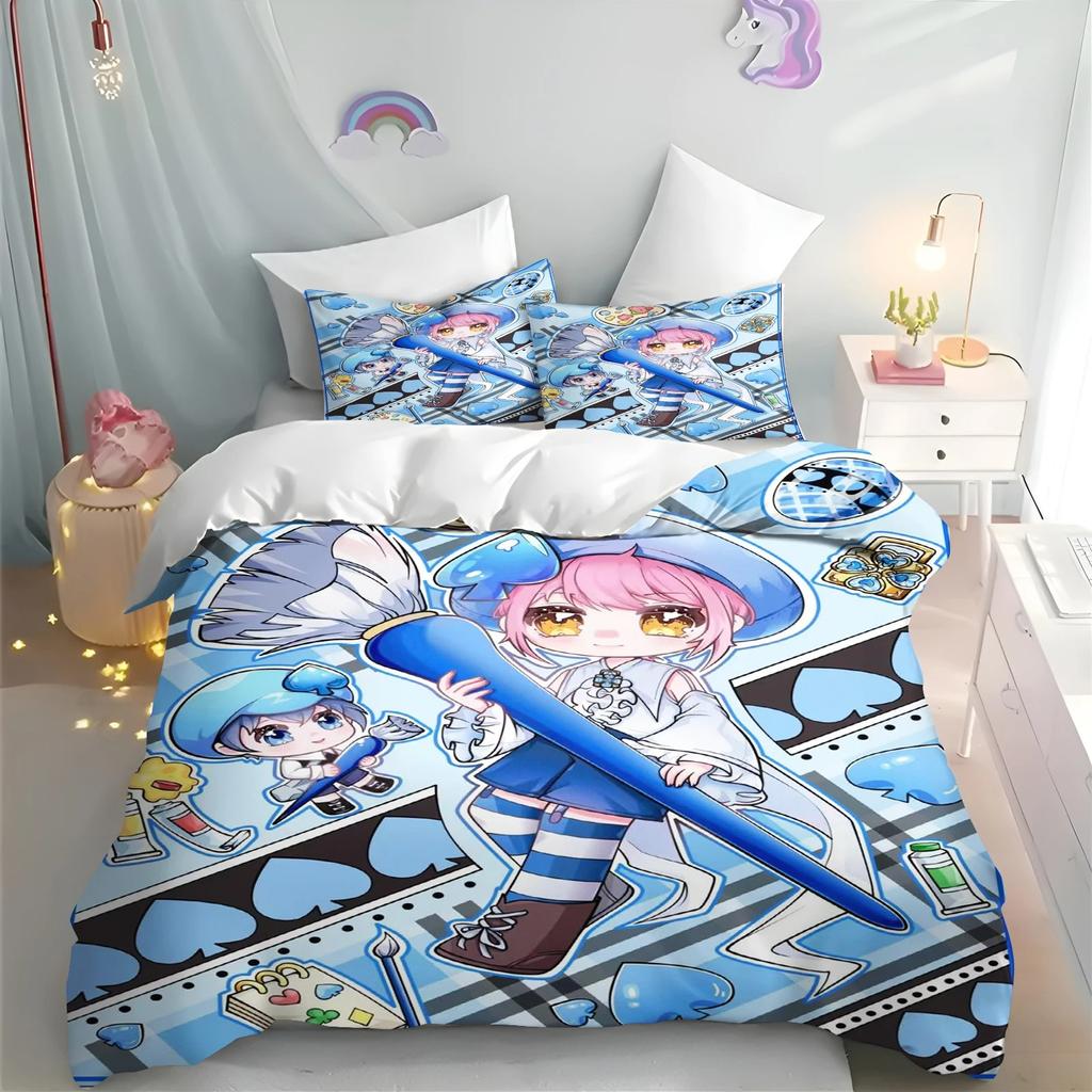Shugo Chara Duvet Cover Set Hinamori Amu Cute Cartoon Polyester Soft Breathable Kids Bedding Set