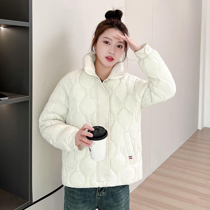 Winter new warm thickened stand-up collar jacket short fake two-piece down cotton clothes women's niche cotton clothes