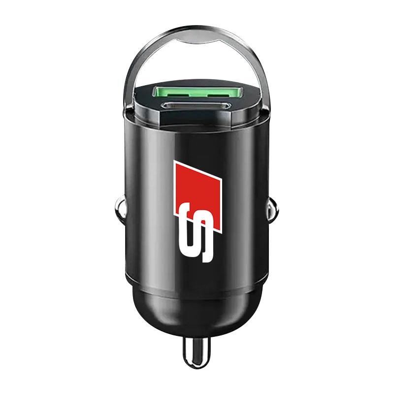 Mini Car Charger 12-24V Lighter Fast Charging Car USB Type C Charger For Audi TT Q3 Q5 Q7 Q8 B5 B6 B7 B8 B9 Q7 8P 8V 8L A3 A4 A5 A6 A7 A8 8L R8