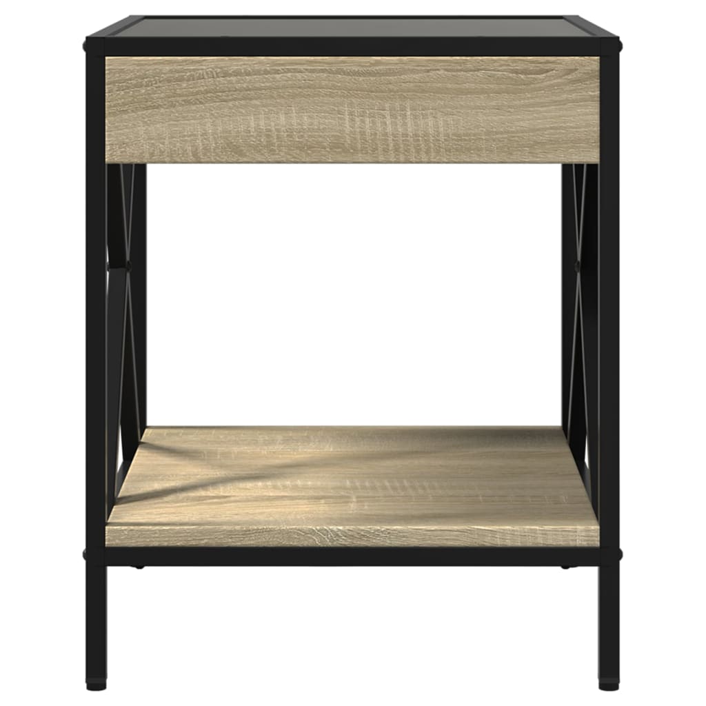 Nightstand with Infinity LED Sonoma Oak 40 X 40 X 49 Cm