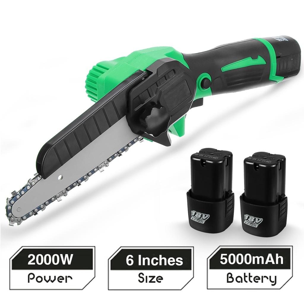 6-Inch Mini Cordless High-Power Electric Chain Saw Garden Tree Feller Wood Cutting Machine