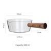 400ml/600ml Glass Milk Pot With Wooden Handle Transparent Cooking Heating Milk Soup Noodle Household Kitchen Cookware Clay Stock