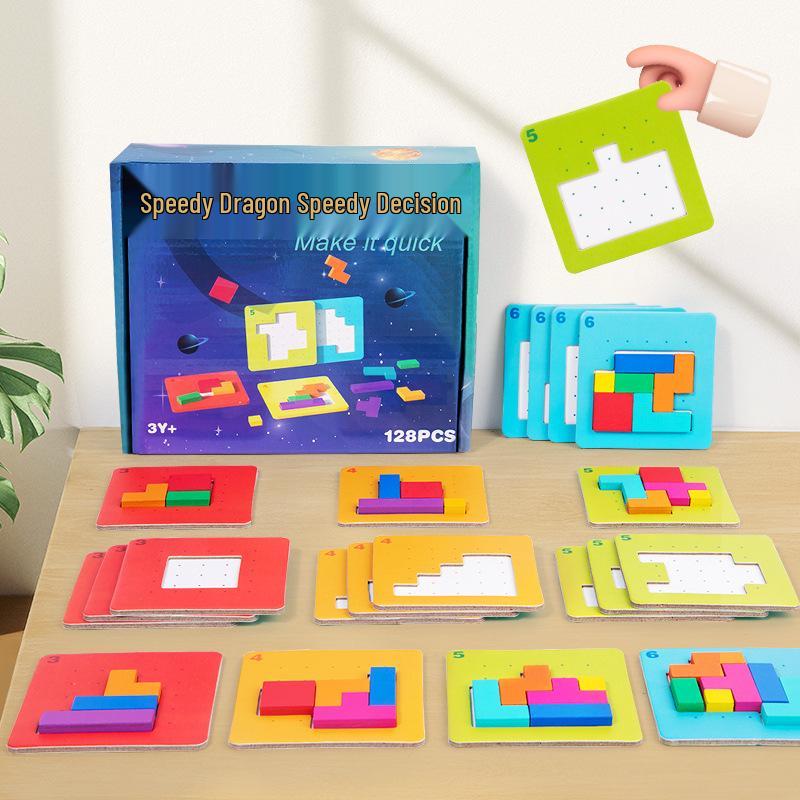Parent-Child Puzzle Battle: Concentration & Thinking Building Blocks Toy for Ages 6-10