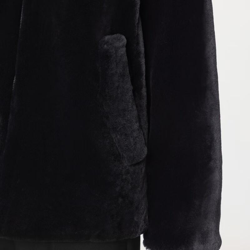 JNBY 2024 Winter Faux Fur Long-Sleeve Lapel Coat