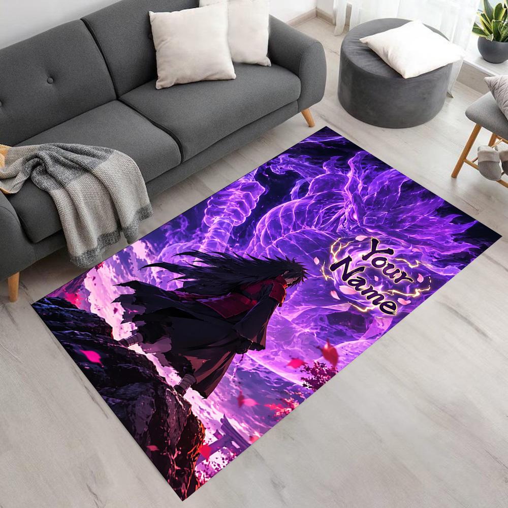 Naruto Character Personalized Name Floor Rug Office Rug Design for Playrooms Dining Room Dormitory Bedrooms Antislip Carpet Decorate Offices