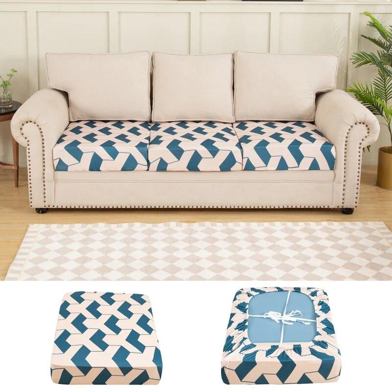 Geometrisch Bedruckte Elastische Sofasitzbezüge Sofabezüge Weicher Stretch-Schutz für Haustiere Geformte Sofas Chaiselongue-Abdeckungen