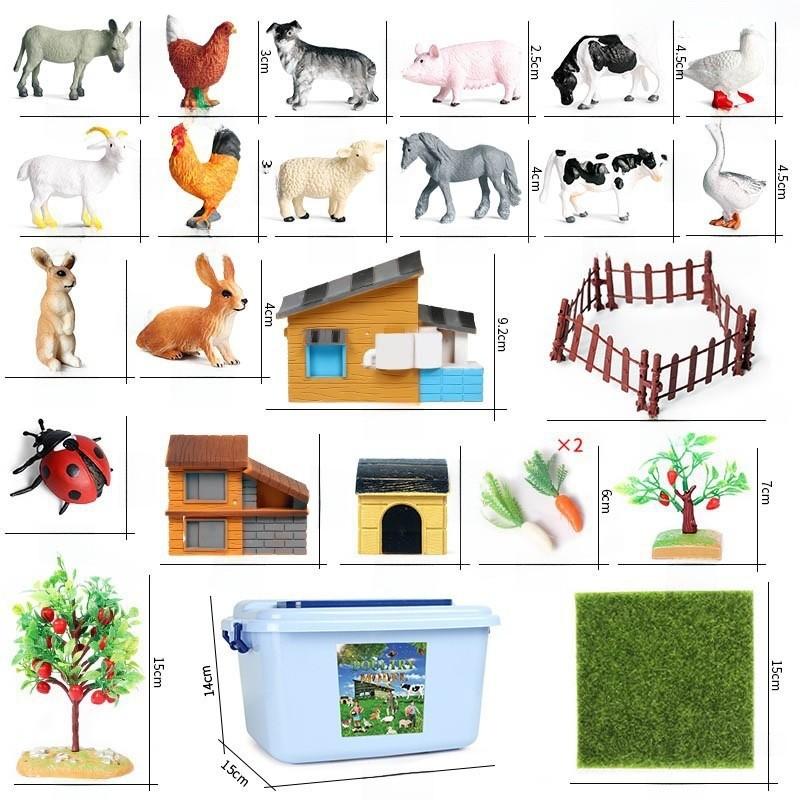 Realistic Farm And Ranch Plastic Figurine Set Detailed Farmer Models