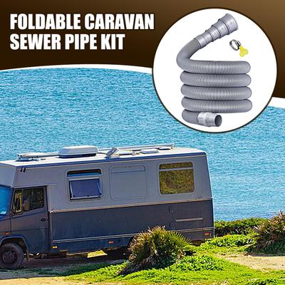 Tubería de Aguas Residuales para Autocaravana Flexible a Prueba de Fugas Tubería de Desagüe para Autocaravana Sistema Versátil de Aguas Residuales Juego de Extensión Seguro para Remolque para Vacaciones