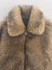 Stylish Women's Casual One-Piece Leather & Fur Jacket