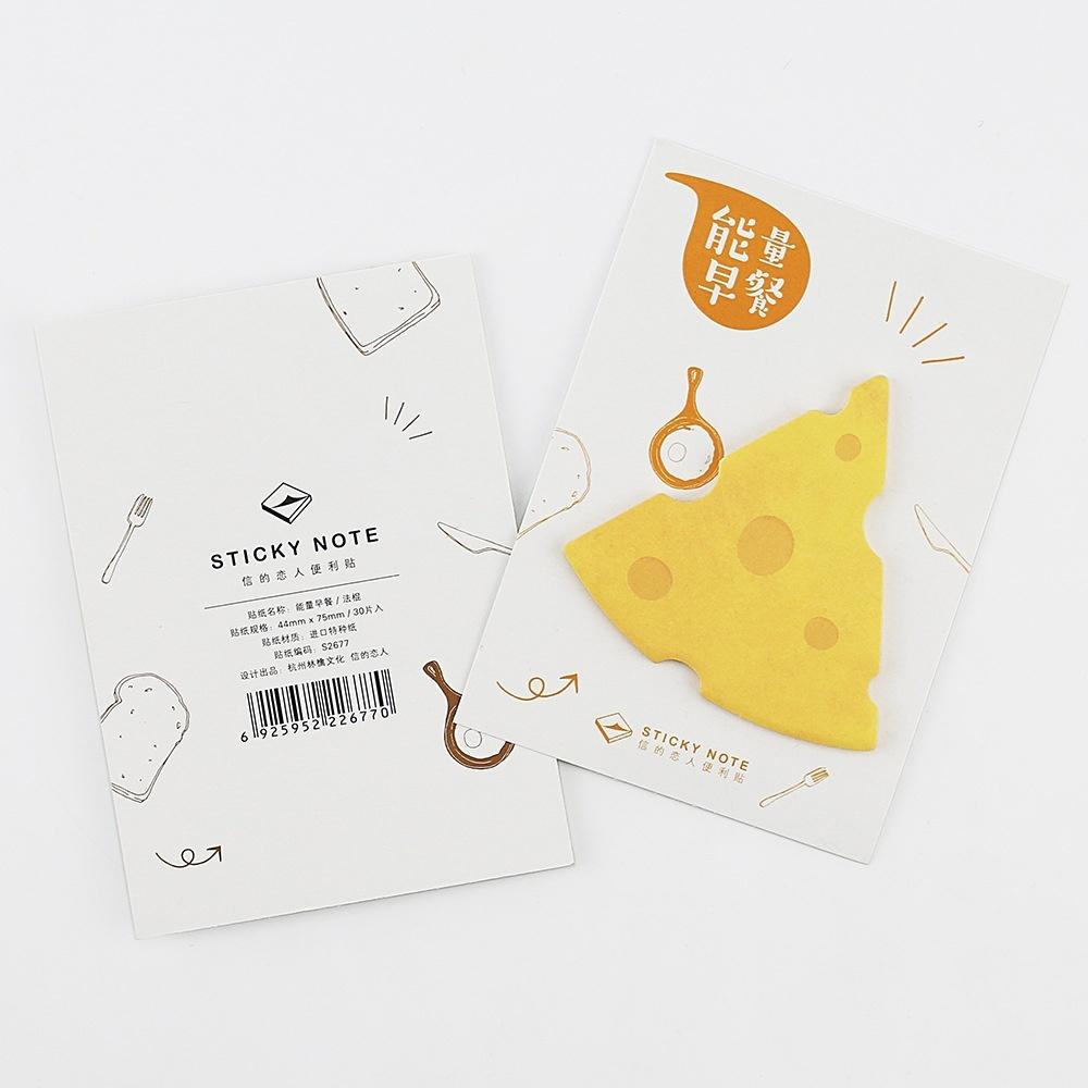 Creative Cute Breakfast Food Ham Bread Baguette Sausage Cheese Sticky Notes  Adhesive Memo Pad Planner Paper Sticker