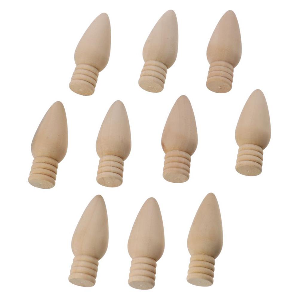 Wooden Christmas Light Bulb Wooden Home Diy  Small Mushroom Bell Pendant  Christmas Tree