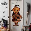 Vintage Halloween Door Sign Pumpkin Spooky Felt Man Hanging Retro Party Accessory Welcome Wall Hanger for Farmhouse Home Decor