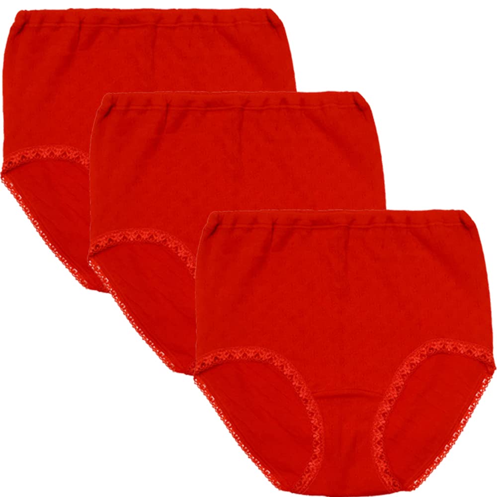 

Red Sugamo Beauty Bag Gauze Set in [Original Panties, Sugamo s Maruji] Panties, 3-Piece (Made Japan) (100% Cotton) (LL)