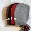 Korea Cute Women's Knitted Hood Scarf Little Red Hat Warm Ear Protection Cold Windproof Cap Winter Fashion Woolen Pullover Hat