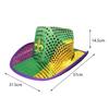 Sequin Cowboy Hat for Women Men Decoration Photo Props Novelty Funny Mardi Gras Hat for Rave Nightclub Cosplay Celebration Party