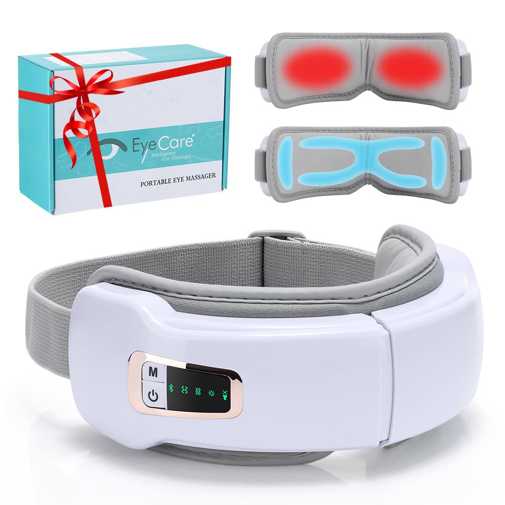 Foldable Eye Massage Instrument Vibration Airbag Pressure Hot Compress Eye Massager Wireless Music Smart Eye Mask for Relax