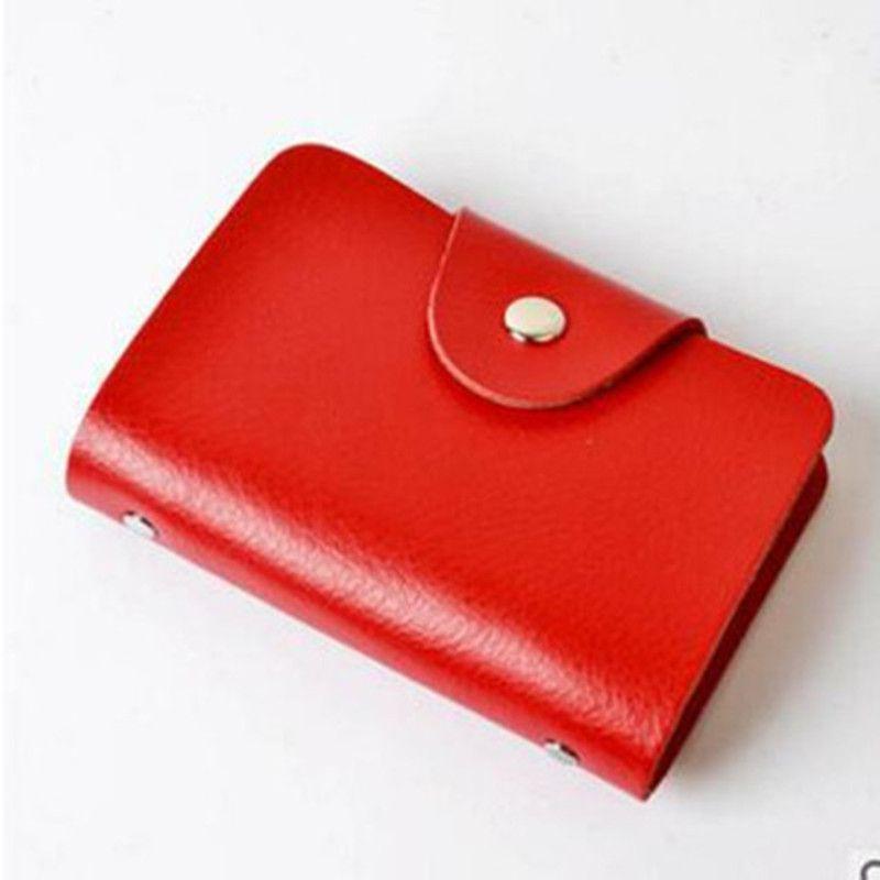 

Cowhide Personality Business Card Holder Ultra-Thin and Cute Small Card Holder Red