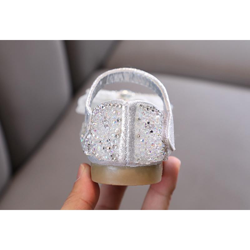 Autumn New Style Ladylike Baby Girl Girls' Princess Rhinestone Flat Shoes, Leather Shoes, Dance Performance Shoes