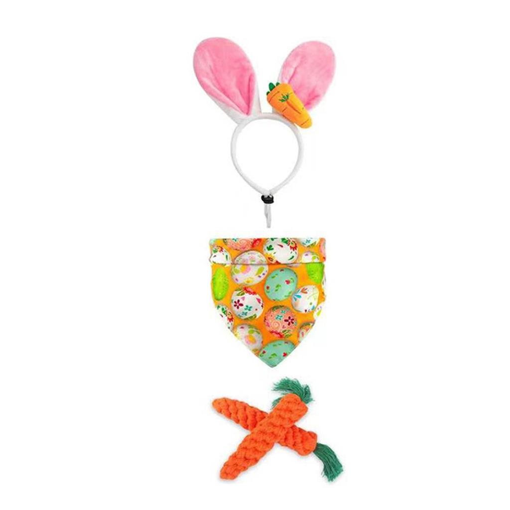 Easter Pet Party Decoration Set, Dog  Towel,  Headband Decoration Prop Set