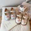 Girls' Round-Toe Floral Leather Shoes, 2026 Spring/Autumn Collection, Versatile Korean Style, Fashionable Princess Shoes for Little Girls