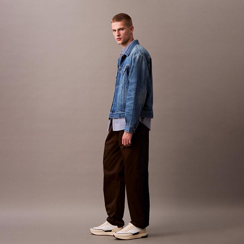 Calvin Klein Ss25 Classic American Vintage Distressed Cotton Denim Jacket Men Jacket Denim-Blue 4RB798G