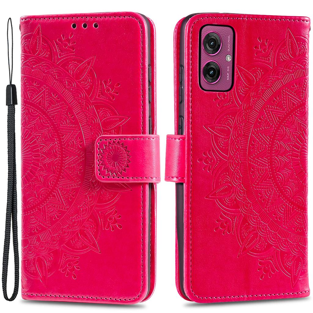 For Motorola Moto G55 5G Case Imprinted Totem PU Leather Wallet Stand Phone Cover