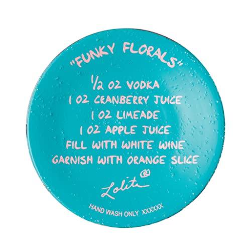 Enesco Lolita Wine Glass, Funky Florals, 6013100