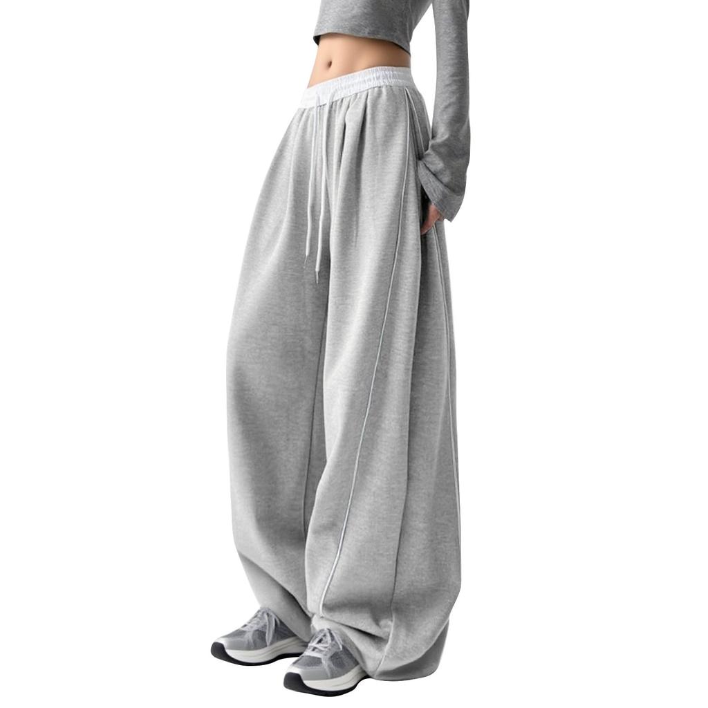 Baggy Sweatpants For Women Men High Waist Wide Leg Sweatpants Oversize Barrel Pants Casual Trousers